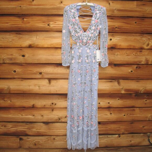 MAC DUGGAL  Long Sleeve Embellished Cut Out A-Line Gown - Picture 5 of 13